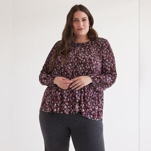 Penningtons Printed Pleated Swing Blouse, BNWT, Size 5X